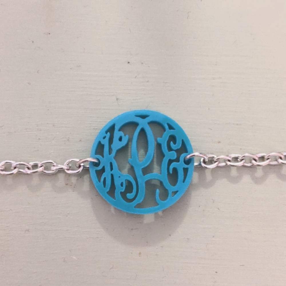 Teal KPE monogram bracelet